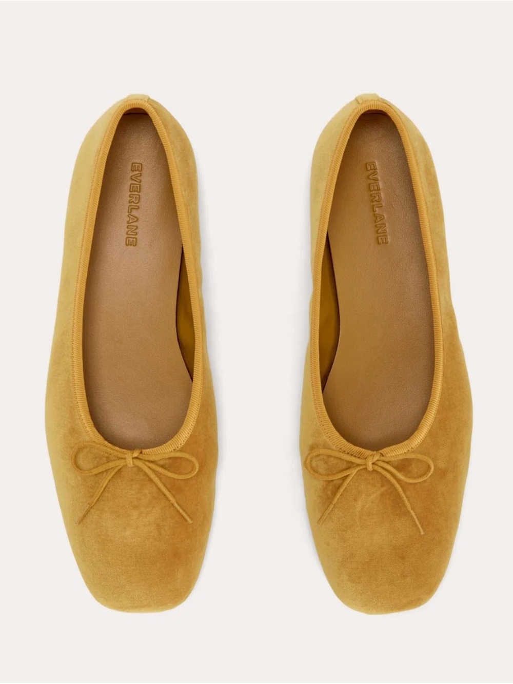 Everlane Golden Yellow Velvet The Day Ballet Flats - US 9